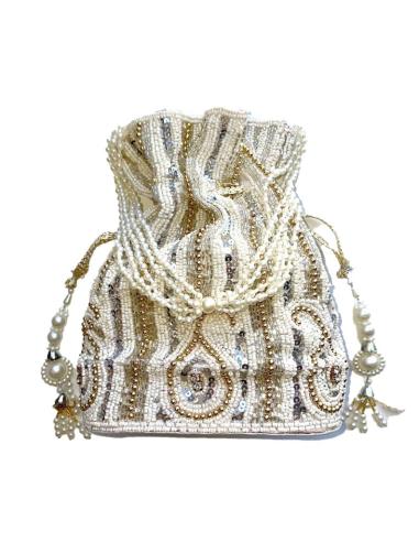 BOLSOS BOMBONERA PARA NOVIAS BLANCO CON DETALLES DORADOS | BOLSOS NOVIAS Y MADRINAS E INVITADAS