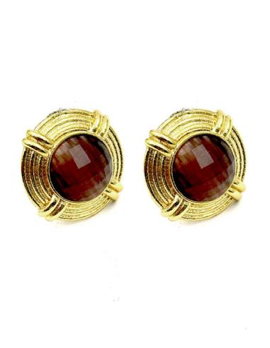 PENDIENTES CORTOS DORADOS VINTAGE CON PIEDRAS | ACCESORIOS BODA