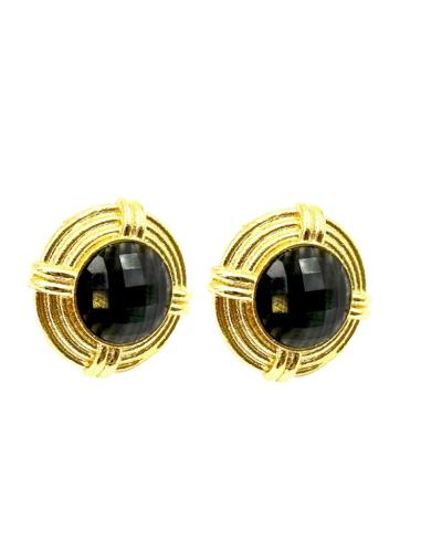 PENDIENTES CORTOS DORADOS VINTAGE CON PIEDRAS | ACCESORIOS BODA