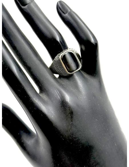 ANILLOS HOMBRE DE PLATA Y PIEDRA NEGRA ONIX GRANDE | SELLOS PLATA HOMBRE