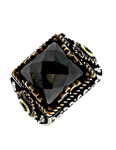 ANILLOS HOMBRE PLATA Y PIEDRA NEGRA SEMIPRECIOSA | SELLOS PLATA HOMBRE