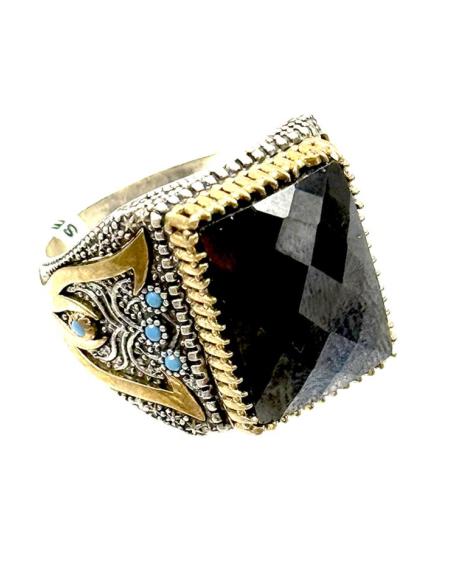 ANILLOS HOMBRE DE PLATA SELLOS CON PIEDRA NEGRA | SELLOS PLATA HOMBRE