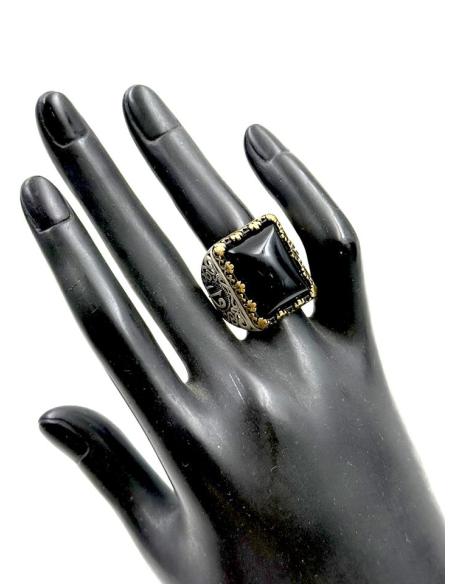 ANILLOS HOMBRE DE PLATA SELLOS PIEDRAS ONIX NEGRO | JOYAS PLATA HOMBRE