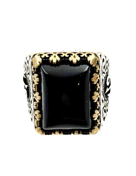 ANILLOS HOMBRE DE PLATA SELLOS PIEDRAS ONIX NEGRO | JOYAS PLATA HOMBRE
