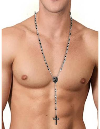 ROSARIOS PLATEADOS HOMBRE COLLARES Y CRUCES ACERO | ROSARIOS MODA