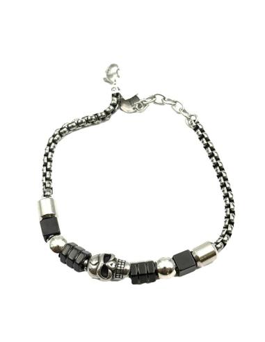 PULSERAS HOMBRE DE CALAVERA ROQUERA EN ACERO
