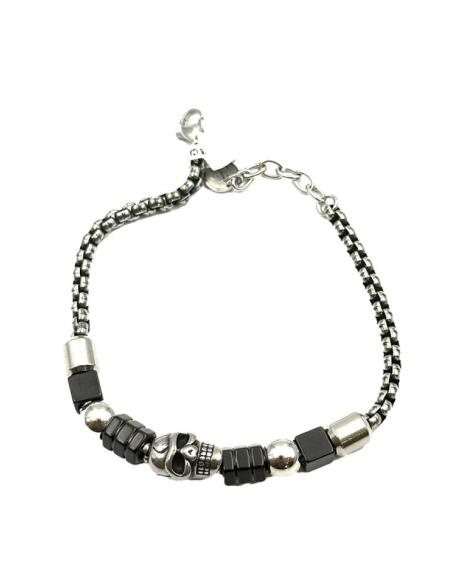PULSERAS HOMBRE DE CALAVERA ROQUERA EN ACERO