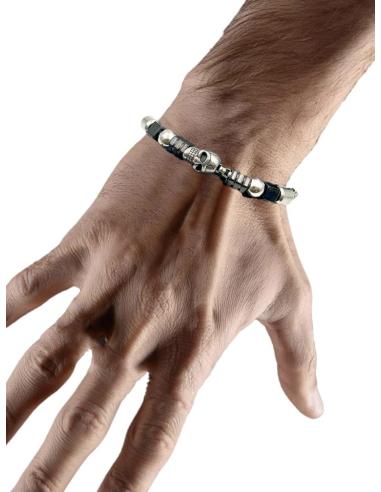 PULSERAS HOMBRE DE CALAVERA ROQUERA EN ACERO