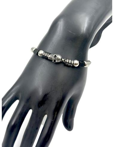 PULSERAS HOMBRE DE CALAVERA ROQUERA EN ACERO