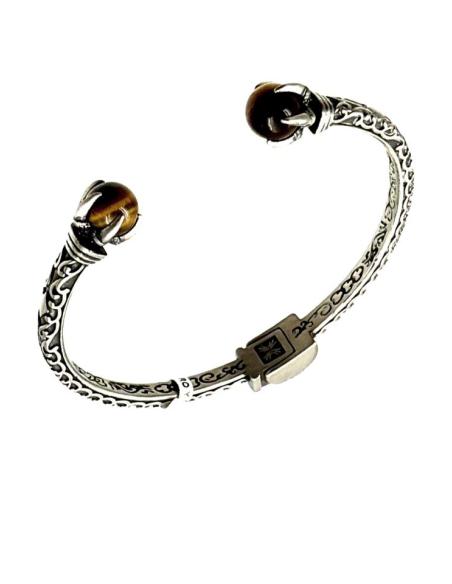 PULSERAS HOMBRE JOYAS EN ACERO Y PIEDRAS MARRONES | JOYAS CABALLERO