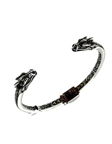PULSERAS HOMBRE CON DRAGONES DE ACERO JOYAS MODA | JOYAS CABALLERO