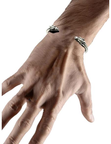 PULSERAS HOMBRE CON DRAGONES DE ACERO JOYAS MODA | JOYAS CABALLERO