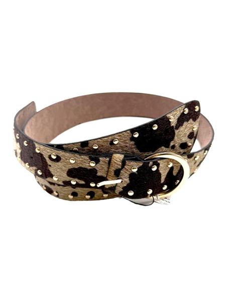CINTURONES MUJER ANCHOS MARRONES ANIMAL PRINT VACA | CINTURONES MODA