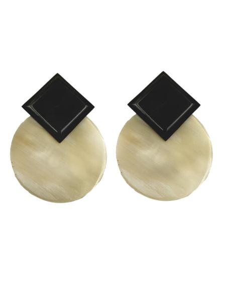 PENDIENTES MUJER LARGOS EN ASTA NATURAL Y NEGRO | JOYAS AFRICA CUERNO
