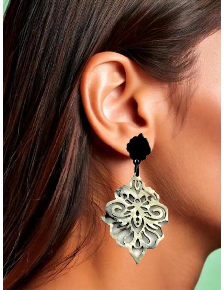 PENDIENTES LARGOS DE ASTA DISEÑO ORIGINAL CALADO | JOYAS AFRICA BOHO
