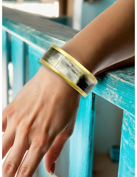 PULSERAS NEGRAS MUJER BRAZALETE ANCHO ASTA | ACCESORIOS BOHO AFRICA