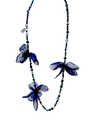 COLLARES AZULES MARINO CON LACITOS DE MODA