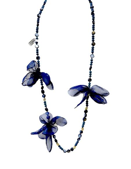 COLLARES AZULES MARINO CON LACITOS DE MODA