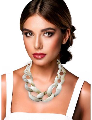 COLLARES BLANCOS DE ESLABONES GRANDES Y VISTOSOS