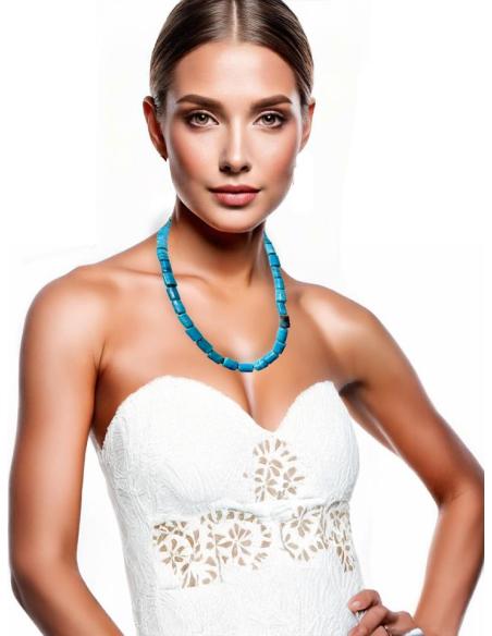 COLLARES AZULES IDEALES PARA EL VERANO DE CRISTAL ARTESANAL