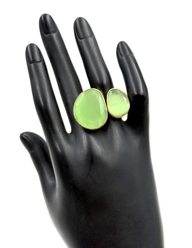 ANILLOS MUJER DORADOS CON PIEDRAS VERDES PARA BODA | SORTIJAS BODA