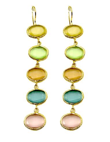 PENDIENTES BODA LARGOS DE PIEDRAS COLORES PASTEL | JOYAS INVITADA