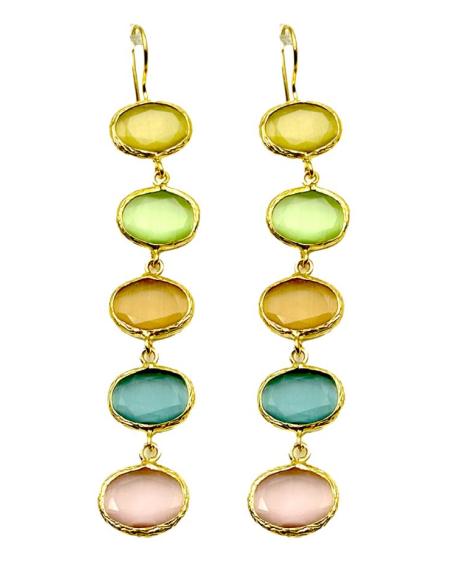 PENDIENTES BODA LARGOS DE PIEDRAS COLORES PASTEL | JOYAS INVITADA