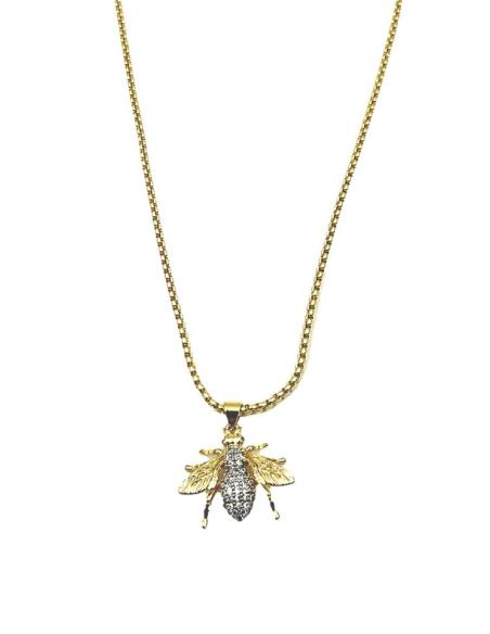 COLLARES CORTOS MUJER INSECTOS DORADOS Y CIRCON | BISUTERIA FINA
