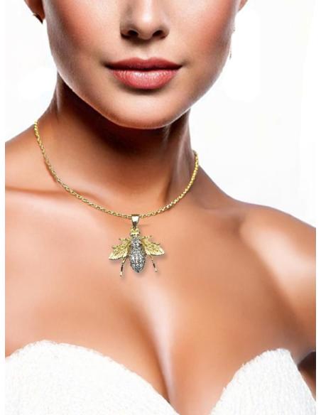 COLLARES CORTOS MUJER INSECTOS DORADOS Y CIRCON | BISUTERIA FINA