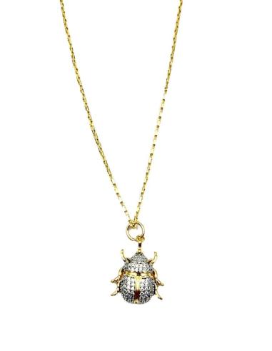 COLLARES CORTOS DE MUJER DORADOS CON ESCARABAJO | BISUTERIA FINA