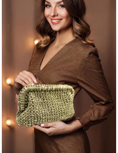 BOLSOS FIESTA Y BODA VERDE CAZA DE PUNTO CROCHET | BOLSOS MUJER