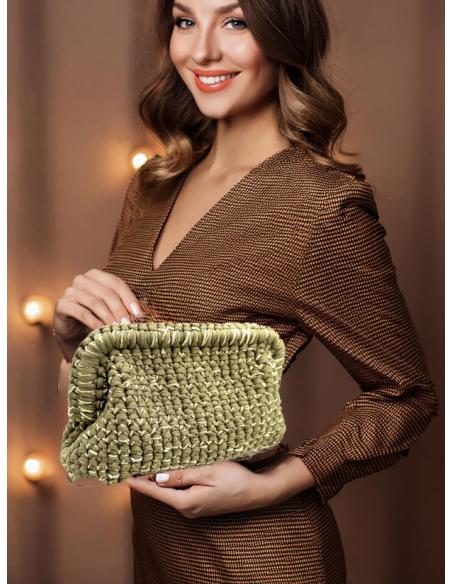 BOLSOS FIESTA Y BODA VERDE CAZA DE PUNTO CROCHET | BOLSOS MUJER