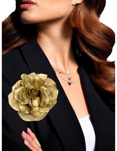 FLORES DORADAS GRANDES PARA BODAS Y BAUTIZOS | TOCADOS FLOR
