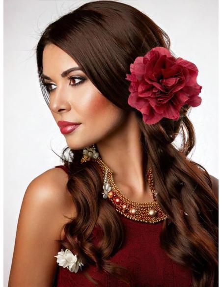 FLORES GRANATES GRANDES DE FIESTA Y BODA | BROCHE INVITADA MADRINA