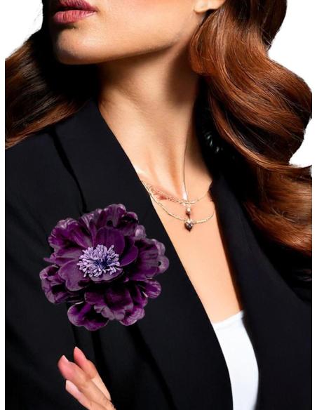 FLORES MORADAS BERENJENA OSCURO PARA BODAS | TOCADOS BROCHES