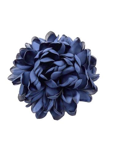 FLORES AZULES MARINO DE FIESTA Y BODA PARA MADRINA | BROCHE Y TOCADO INVITADA