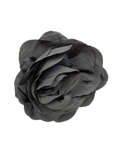 FLORES TELA NEGRAS PARA INVITADAS Y MADRINAS BODAS | BROCHE Y TOCADO