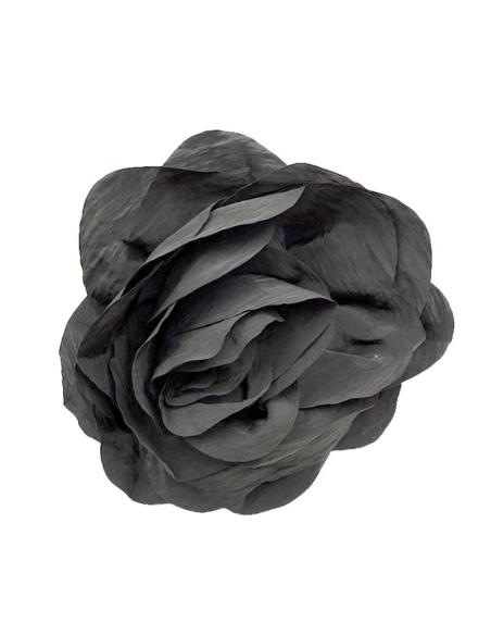 FLORES TELA NEGRAS PARA INVITADAS Y MADRINAS BODAS | BROCHE Y TOCADO