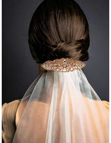 BROCHES VINTAGE ORO ROSA PARA MANTILLAS DE BODAS | BODA