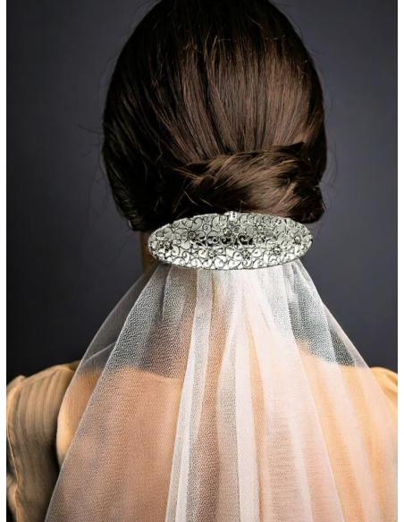 BROCHES VINTAGE PLATEADOS PARA MANTILLAS EN BODAS | BROCHES MUJER