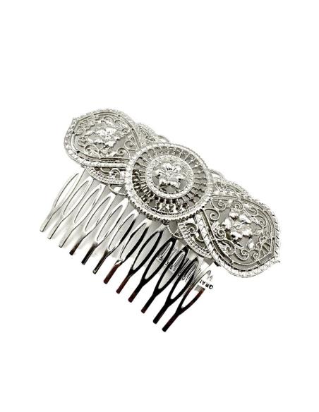 PEINETAS DE BODA PLATEADAS GRANDES ESTILO VINTAGE | TOCADOS MUJER