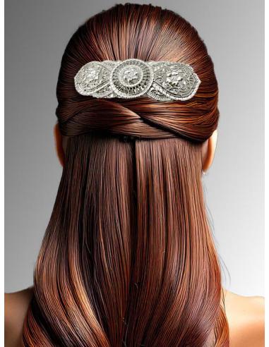 PEINETAS DE BODA PLATEADAS GRANDES ESTILO VINTAGE | TOCADOS MUJER
