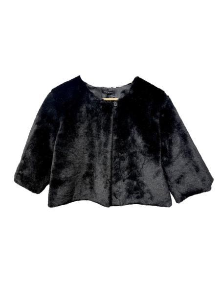 CHAQUETAS PELO NEGRAS DE INVITADAS BODAS INVIERNO | ABRIGO CAPA