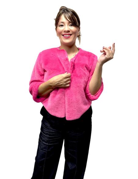 CHAQUETAS PELO FUCSIAS INVITADAS DE BODAS INVIERNO | ABRIGO CAPA