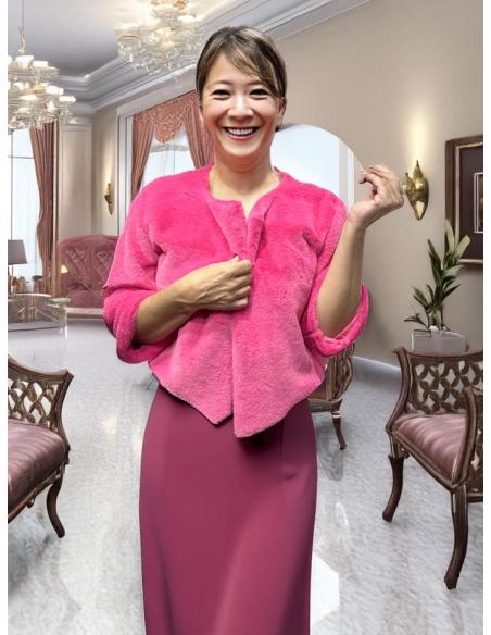 CHAQUETAS PELO FUCSIAS INVITADAS DE BODAS INVIERNO | ABRIGO CAPA