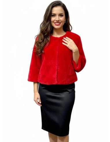 CHAQUETAS PELO ROJAS INVITADAS DE BODAS INVIERNO | ABRIGO CAPA