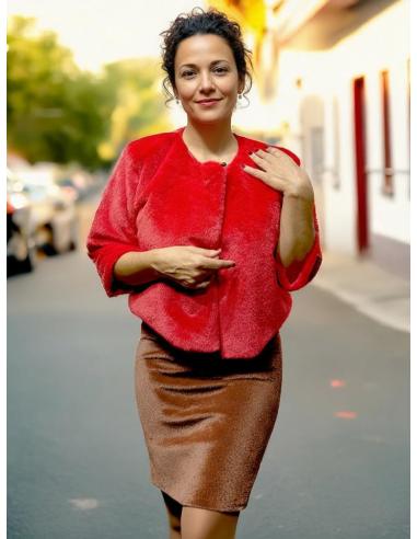 CHAQUETAS PELO ROJAS INVITADAS DE BODAS INVIERNO | ABRIGO CAPA
