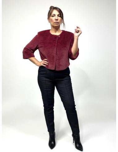 CHAQUETAS PELO GRANATES INVITADAS DE BODA INVIERNO | ABRIGO CAPA