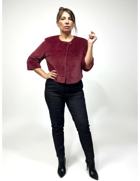 CHAQUETAS PELO GRANATES INVITADAS DE BODA INVIERNO | ABRIGO CAPA