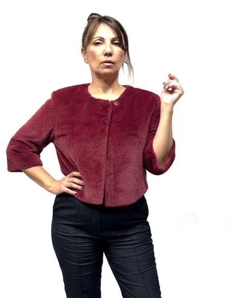 CHAQUETAS PELO GRANATES INVITADAS DE BODA INVIERNO | ABRIGO CAPA